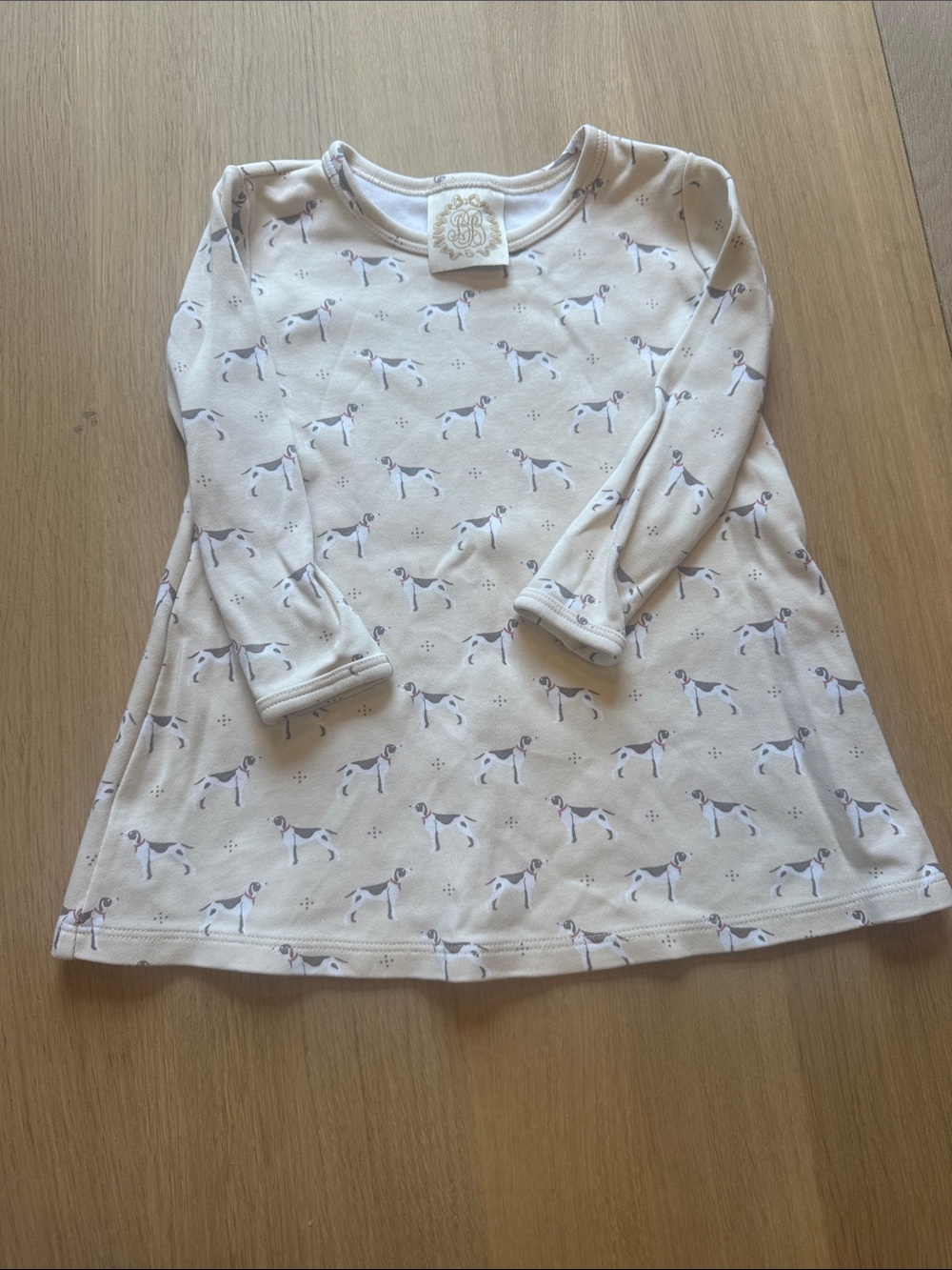 Baby/Toddler Long Sleeve Nightgown - Cream Horse Print